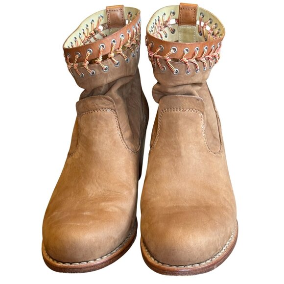 Rag & Bone Whipstitch Tan Suede Boots Size 40/US Size 9 Booties Western Boho - Picture 2 of 11